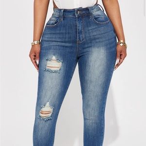 Size 13 Distressed Fashion Nova Skinny Jeans